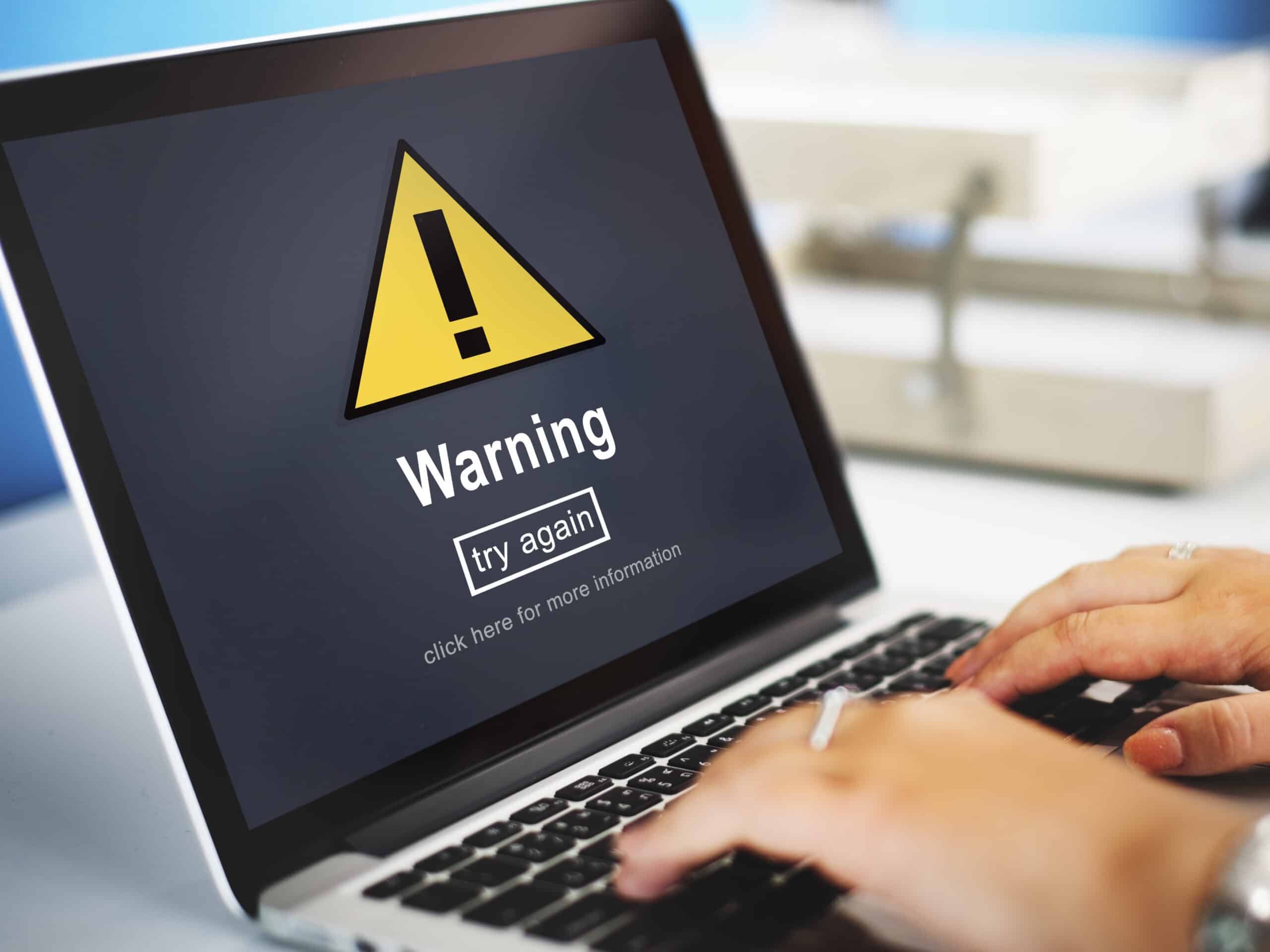 Warning alert notification concept representing a printer error code