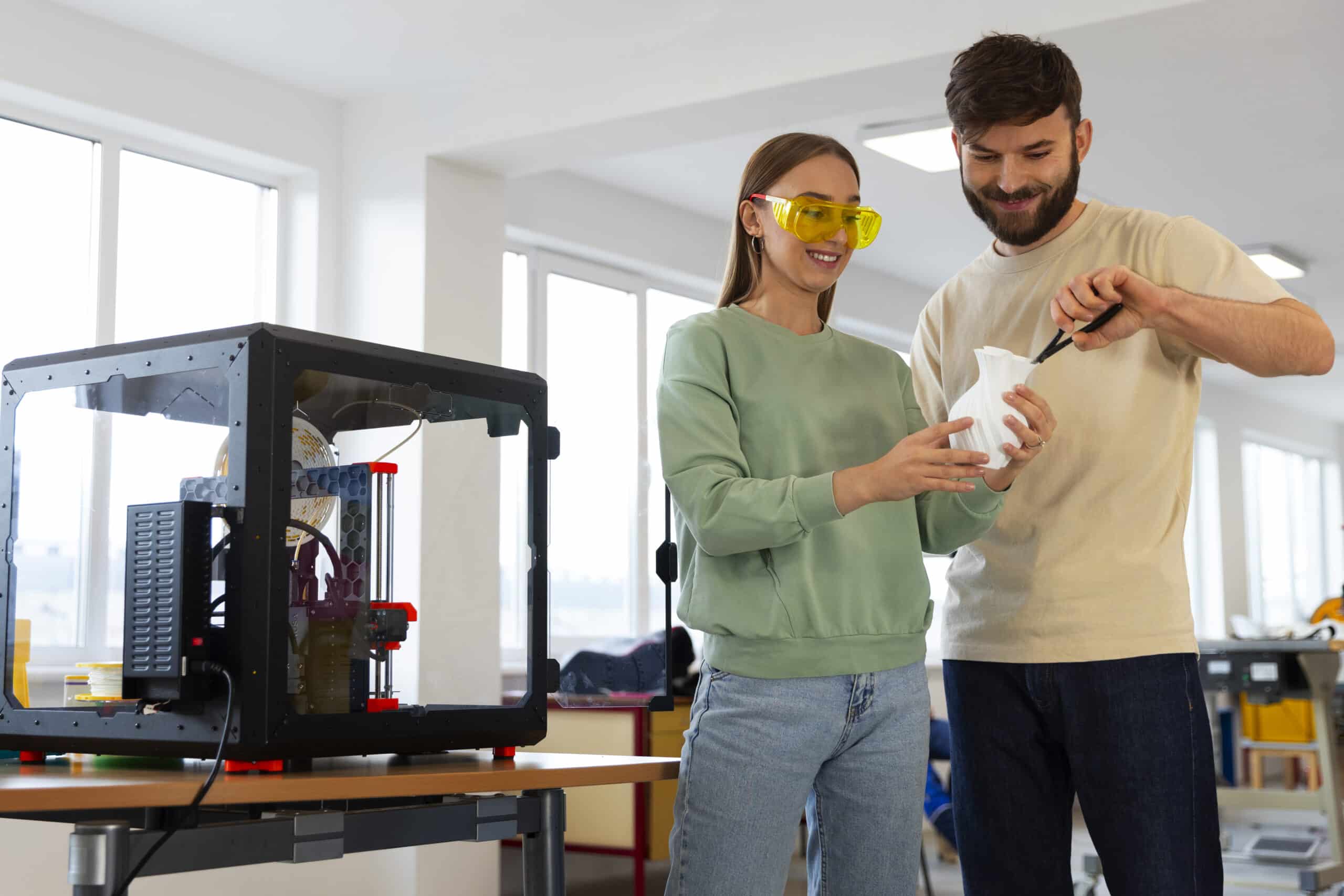 Person setting up a 3D printer as a beginner